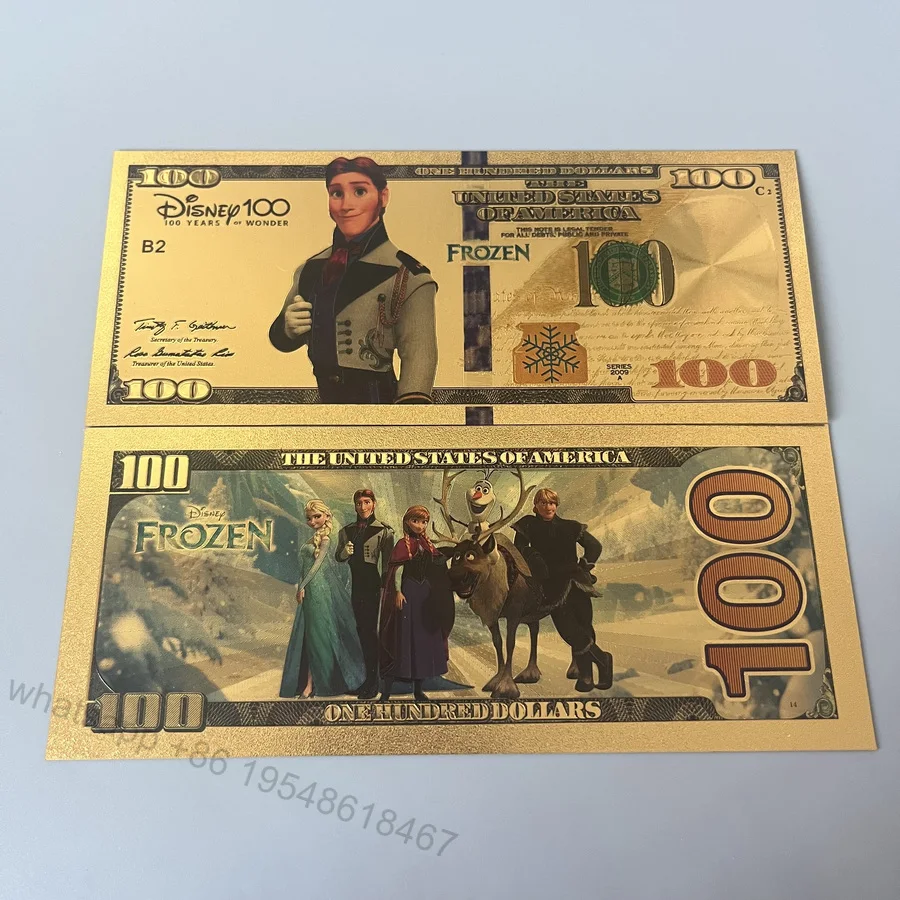 Disney Frozen złota karta kolekcjonerska Królowa Śniegu Ledeno Kraljestvo Elsa Anna Księżniczka banknot Zabawka dla dzieci Prezenty świąteczne