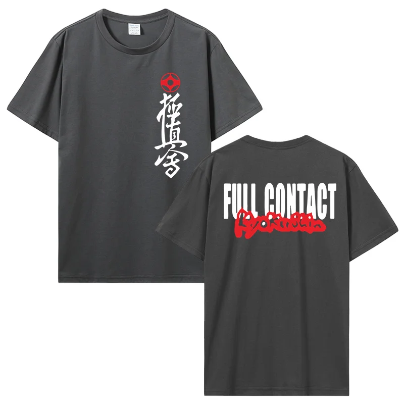 Kyokushin Karate Full Contact Graphic T-shirt Men Women Cotton Short Sleeve O-neck Martial Arts Casual Tee Tops