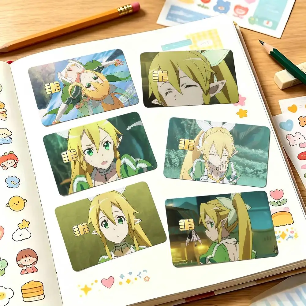 Leafa Sword Art Online Card Sticker 4Pcs Credit Card Skin Anti Scratch Bank Debit Card Decal