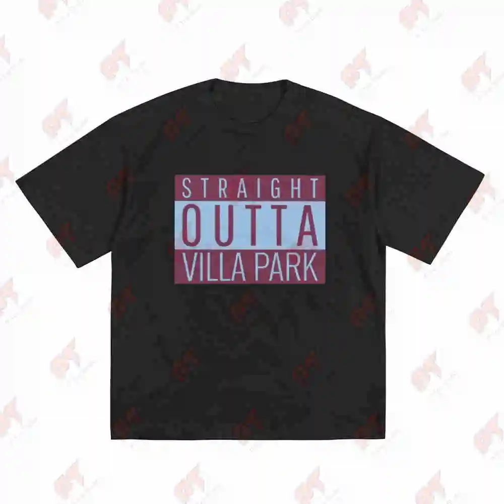Straight Outta Villa Park Aston Football Short Sleeve Tee 100% Cotton T-Shirt