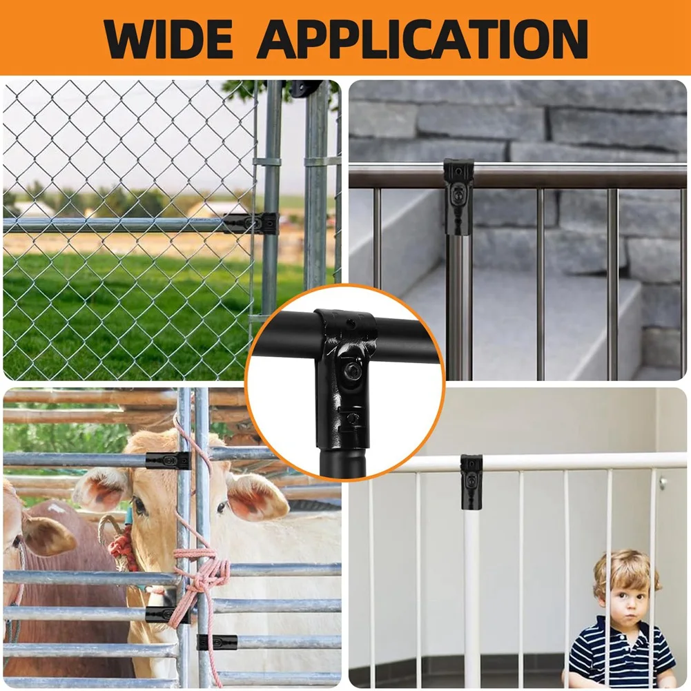 8 Sets 1 Inch T Pipe Clamp,Cold Rolled Steel Connector Chain Link Fence Parts End Rail T Clamp For 1 Inch (25Mm) OD Pipe-AA26