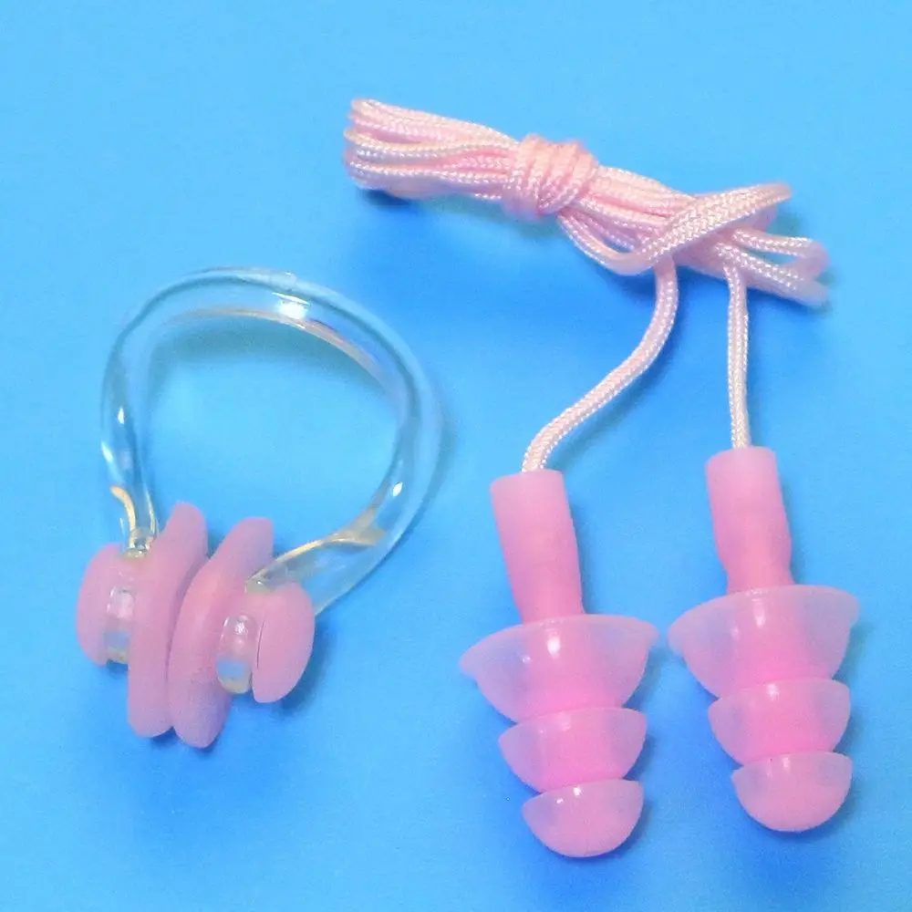 Soft Silicone Ear Plugs With Box Waterproof Swimming Earplugs Nose Clip Snore Hearing Protect Noise Reduction Protection