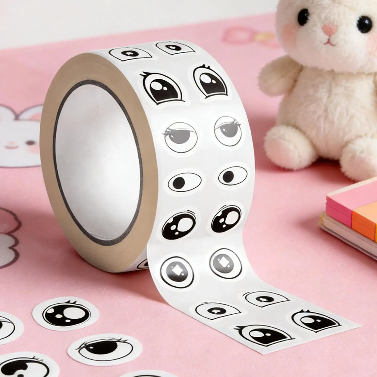 Eye Stickers 500 Piece Cute Cartoon Eye Expressions Decal Sticker Roll for Kids Girls Women Stationery Decoration Classroom