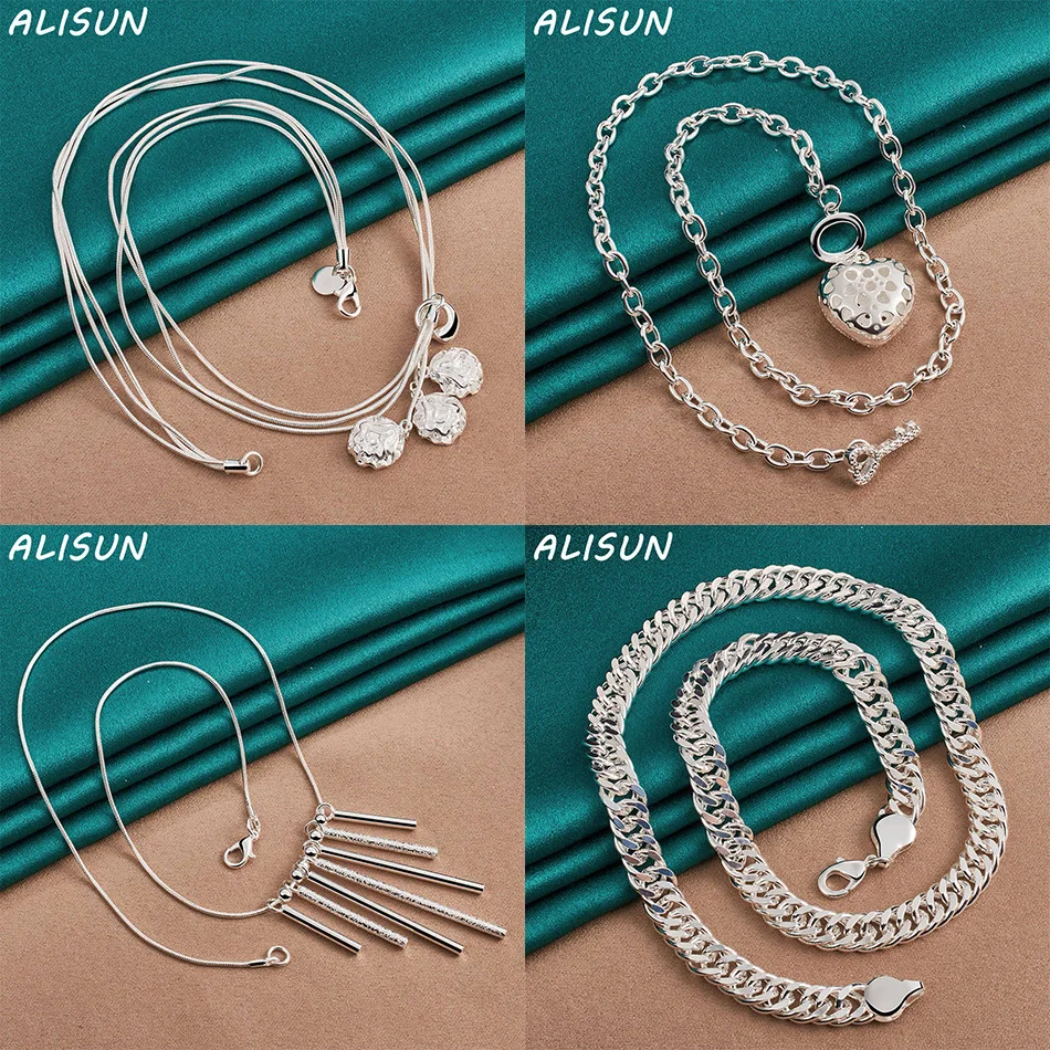 

ALISUN 925 Sterling Silver 50cm Design Necklace For Women Men Anniversary Gift Popular Wild Fashion Romantic Jewelry