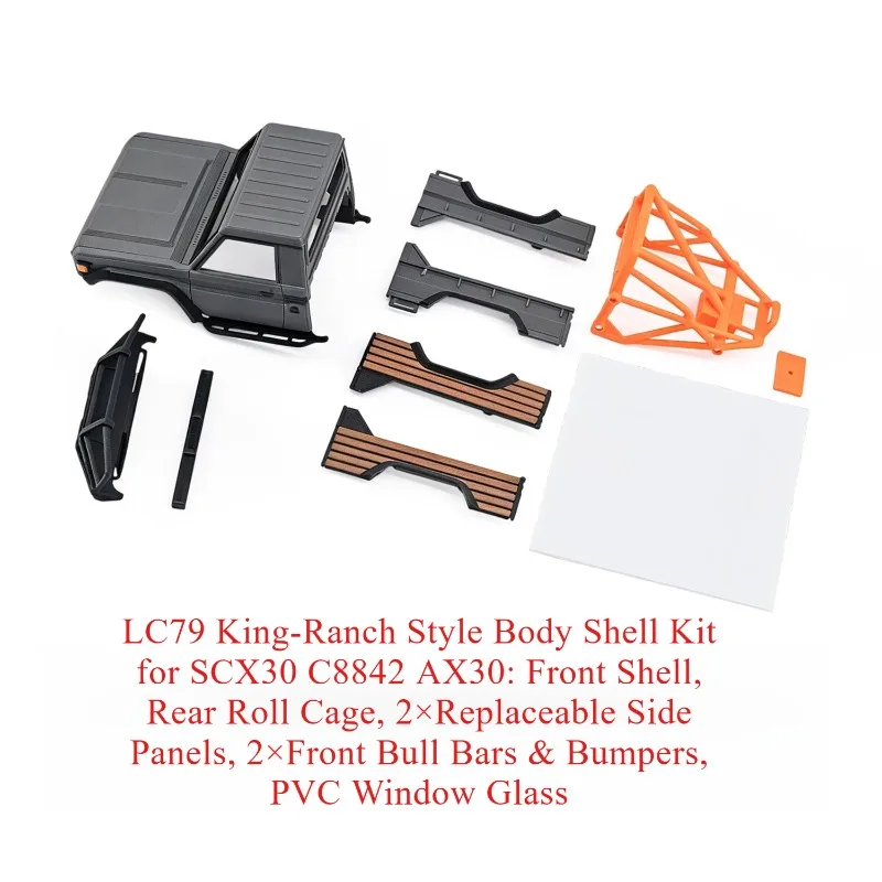RC Car Custom Ranch‑Style Body Shell Kit Flexible For 1/30  Axial SCX30 C8842 AX30 Crawler 3D‑Printed Off‑Road Model Accessory