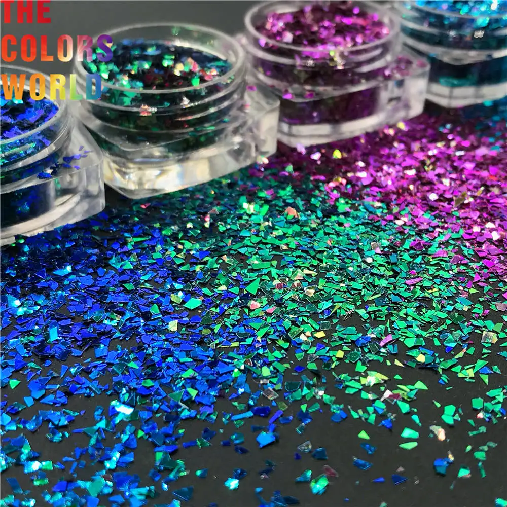 TCT-350 Chameleon Shift Color Mylar Shard Irregular Nails Glitter Nail Decoration Body Art Tumblers Crafts Festival Accessories