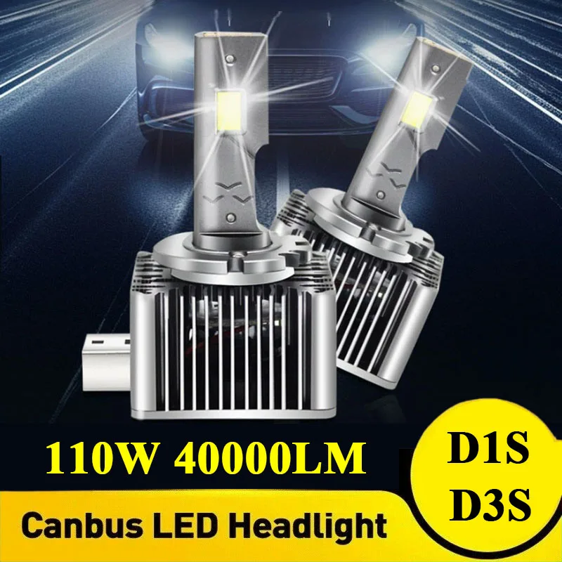 

Комплект светодиодных ламп для фар D1S 110 Вт, 55 Вт Canbus, D1S D3S LED, 40000 лм, сверхъяркие, Plug&Play, замена ксеноновых HID ламп для авто