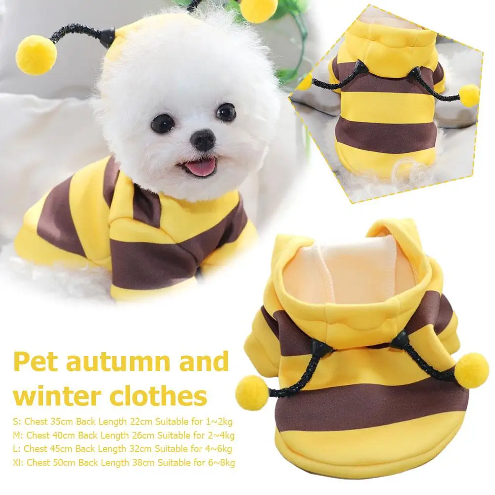 1pc Bee Pet Puppy Coat Apparel Outfit Fleece Clothes Hoodie Halloween Sweater Dog Costume Dog Fancy Hoodies Cosplay V1v2