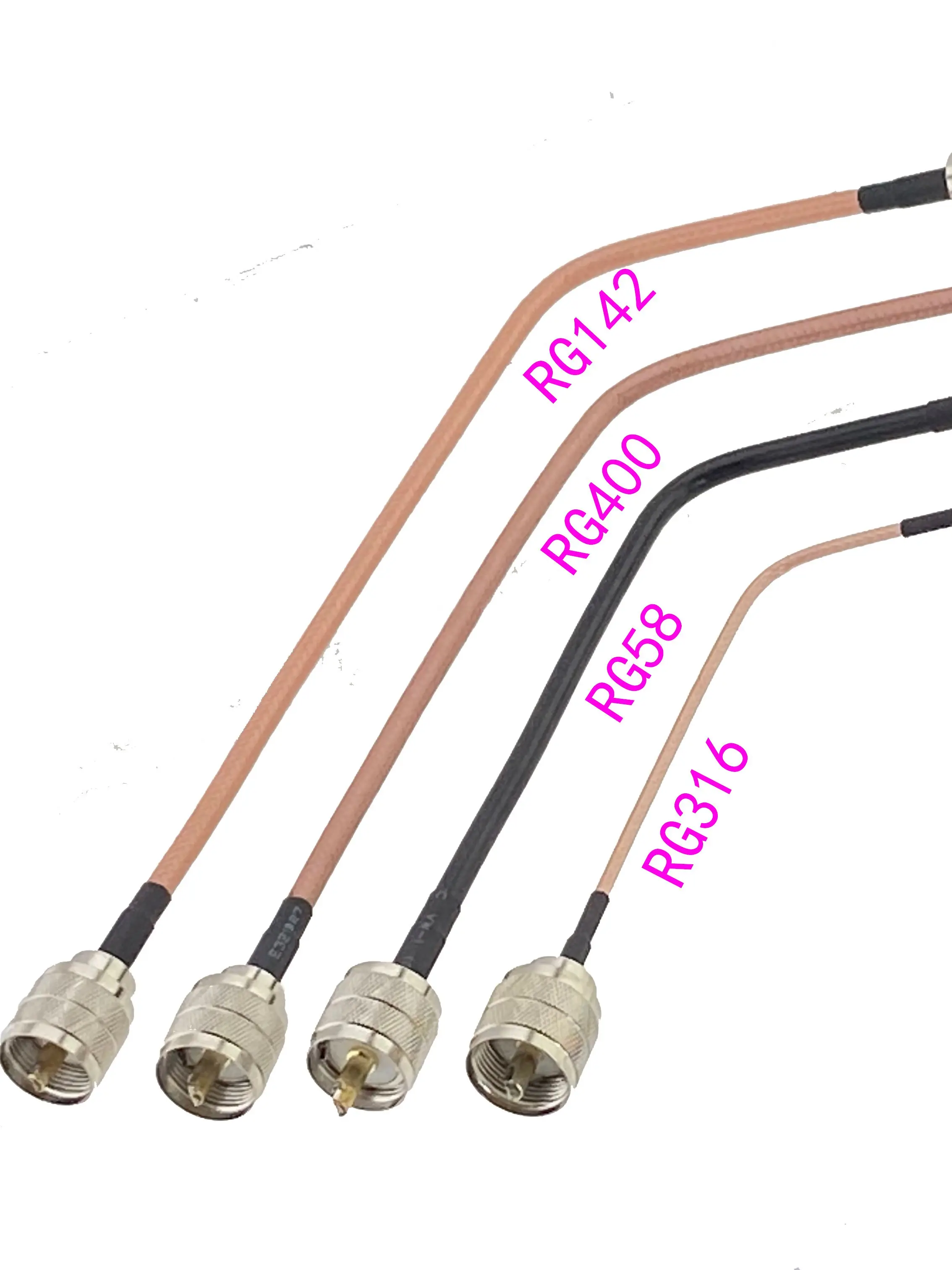 RG316 RG58 RG142 RG400 UHF PL259 Stekker naar UHF PL259 Mannelijke Rechte Connector RF Jumper pigtail Kabel 6 inch ~ 20 M - afbeelding 2