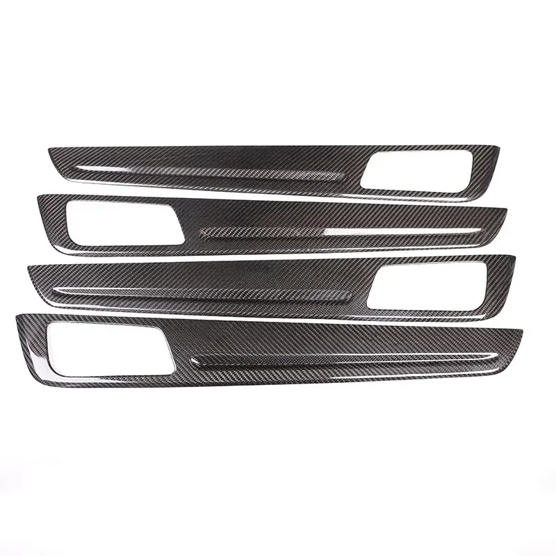 For Porsche Cayenne 2018-2023 Real Carbon Fiber Car Door Inner Door Panel Cover Trim Stickers Car Accessories