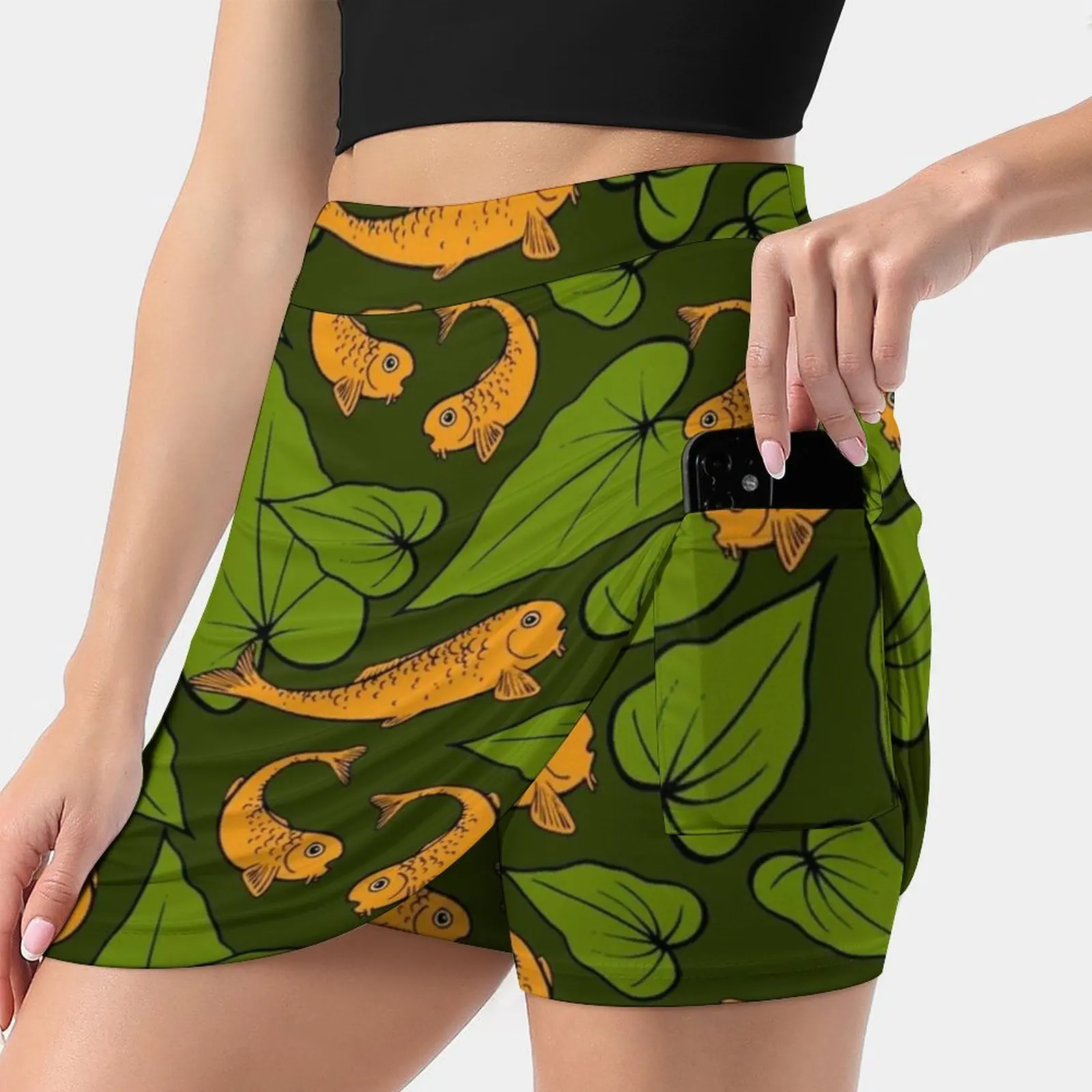 

Koi Pond Pattern Korean Fashion Skirt Summer Skirts For Women Light Proof Trouser Skirt Rbstaycay Fish Koi Goldfish Carp Pond