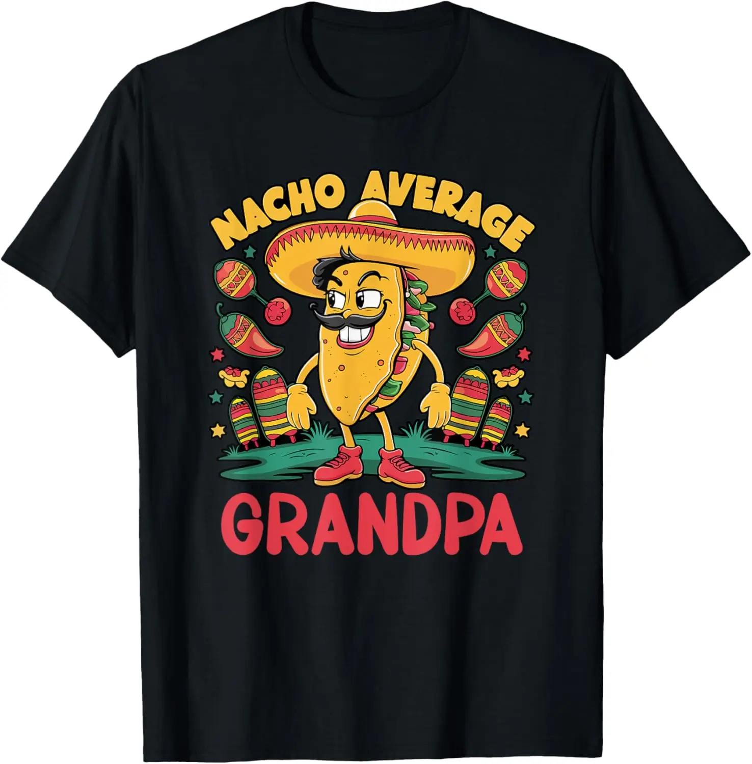 

Nacho Average Grandpa Mexican Cinco De Mayo Funny T-Shirt Anime Clothes Streetwear Mens T Shirts Graphic Camisas Oversized T Shi