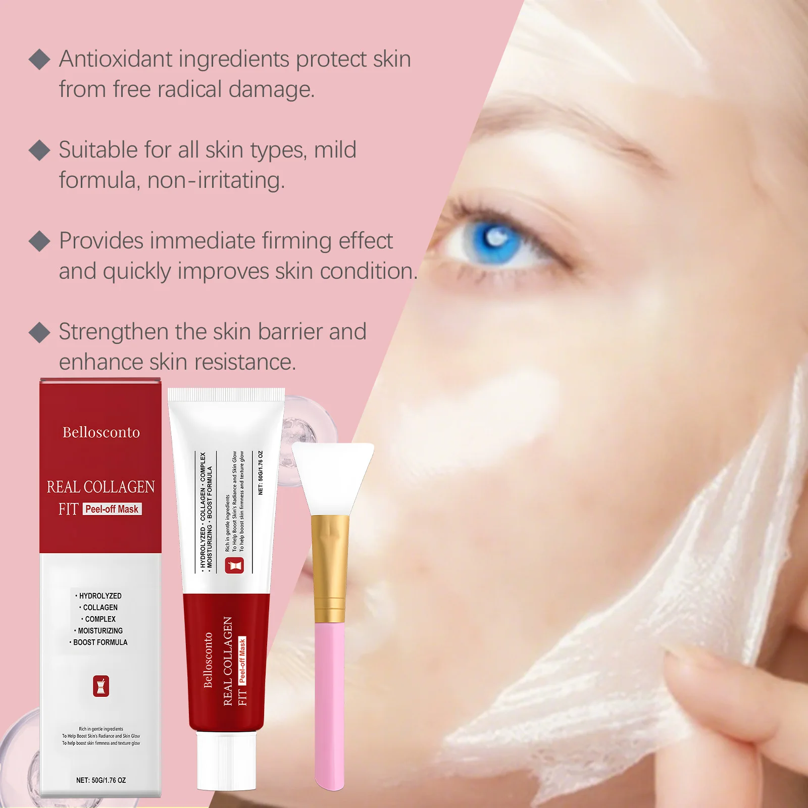 قناع تقشير الكولاجين طوال الليل ترطيب تنظيف الوجه توهج حاجز الجلد إصلاح قناع الكولاجين التفاف العناية الليلية 50 جرام #6