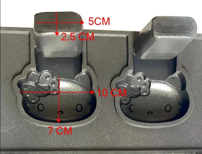 Commercial 4 PCS Kitt y Cat taiyaki machine Waffle Maker with CE Double-mold Kitty Shape waffle maker machine