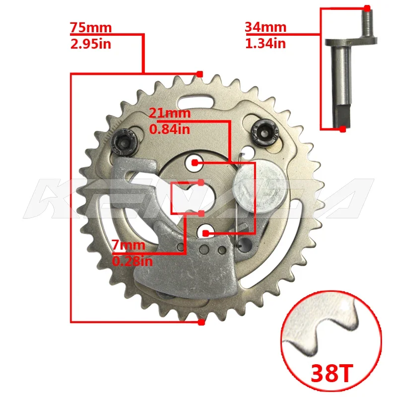 Motorcycle Timing Gear 38T For Y15 Lc135 Fz150i Spark 135 Sniper  150 Jupiter Mx Mew Mx King150 Vixion New Nmax Old Aerox 38T