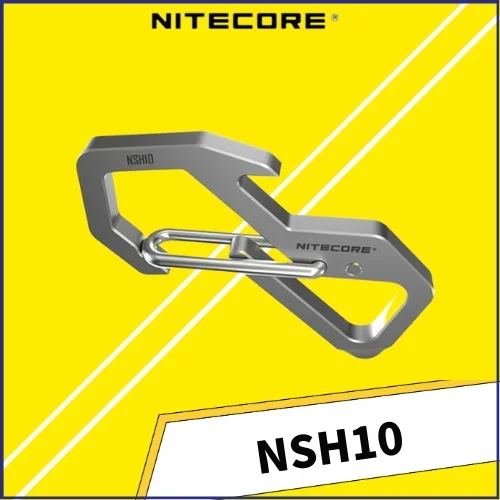 

NITECORE NSH10 Push Button Hanging Too Multiuse Titanium Snap Hook Figure 8 Buckle Hang Buckle 45 Degress Elastic Spring Gate