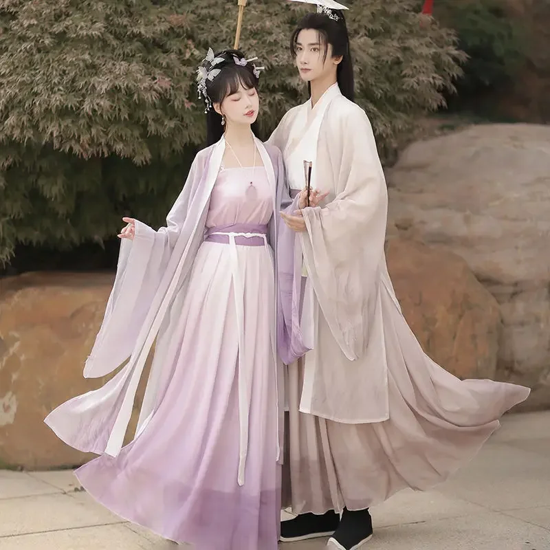 Hanfu Ancient Chinese Traditional Costume Chinese Dress Traditional Hanfu Cross-collar Waist-length Printed Costume Men's