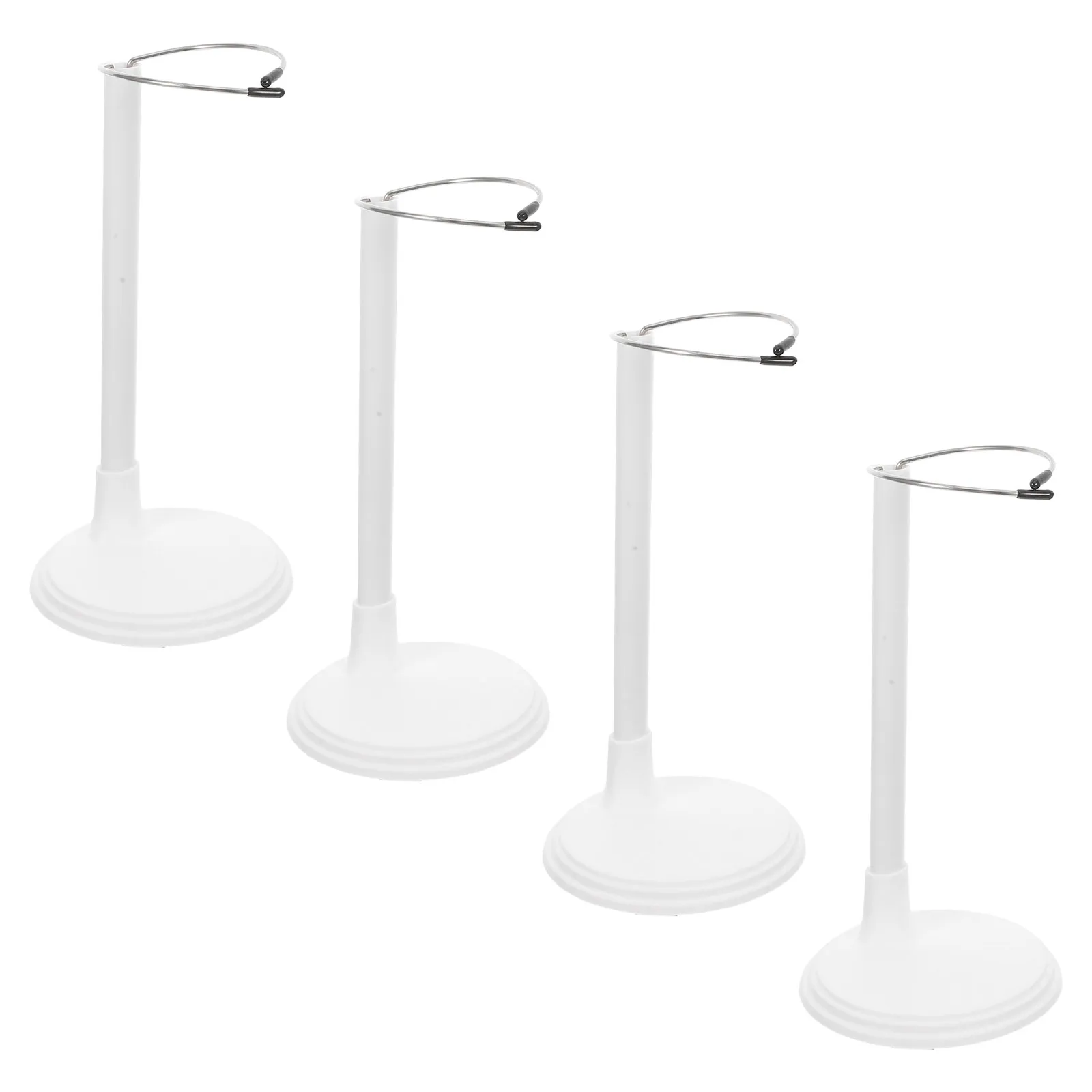 

4Pcs Creative Support Holder Portable Bear Stand Storage Rack White for Home Organization Soft Animal Display Stand