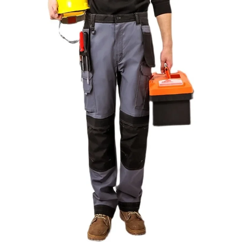 DurableWear-resistant Overalls Men's Multi-pocket Auto Repair Thickened Overalls Set Pants Strong Labor Insurance Pants