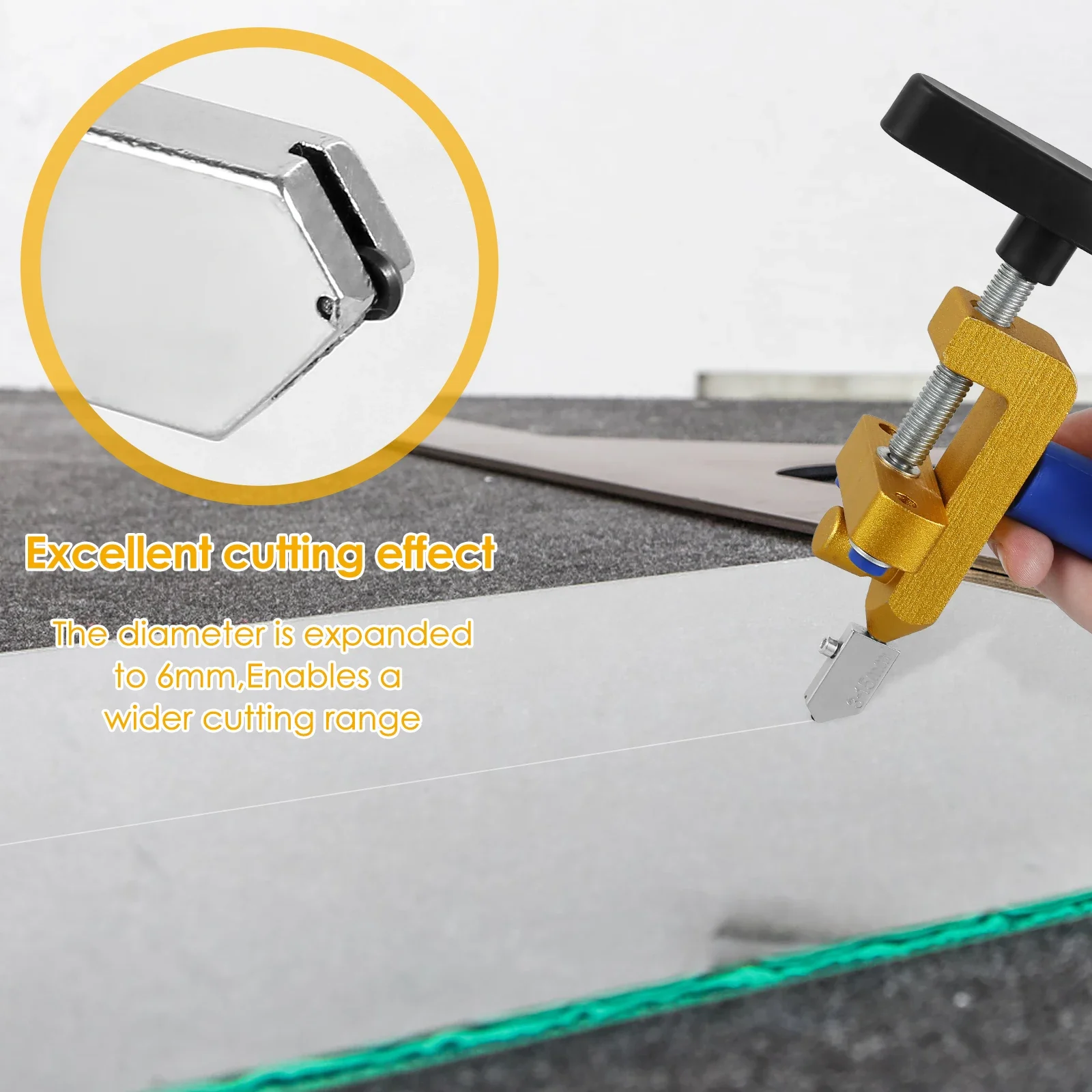 Glassnijder 2 in 1 Tegelsnijder Gereedschap 3 mm-15 mm Aluminium Spiegel Snijden Handgereedschap Scherp Glassnijgereedschap voor keramische tegels