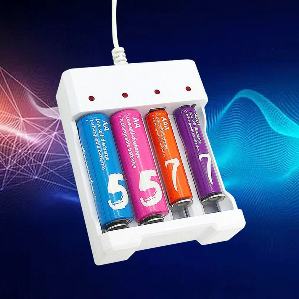 Hot New AAA And AA Rechargeable Battery Station High Quality USB Slots Battery Charger Fast Charging Short Circuit Protection