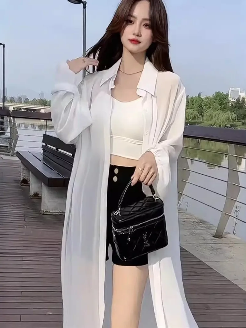 

Новинка 2025: Свободный кардиган-накидка средней длины с защитой от солнца, с узором «снежинки», для женщин