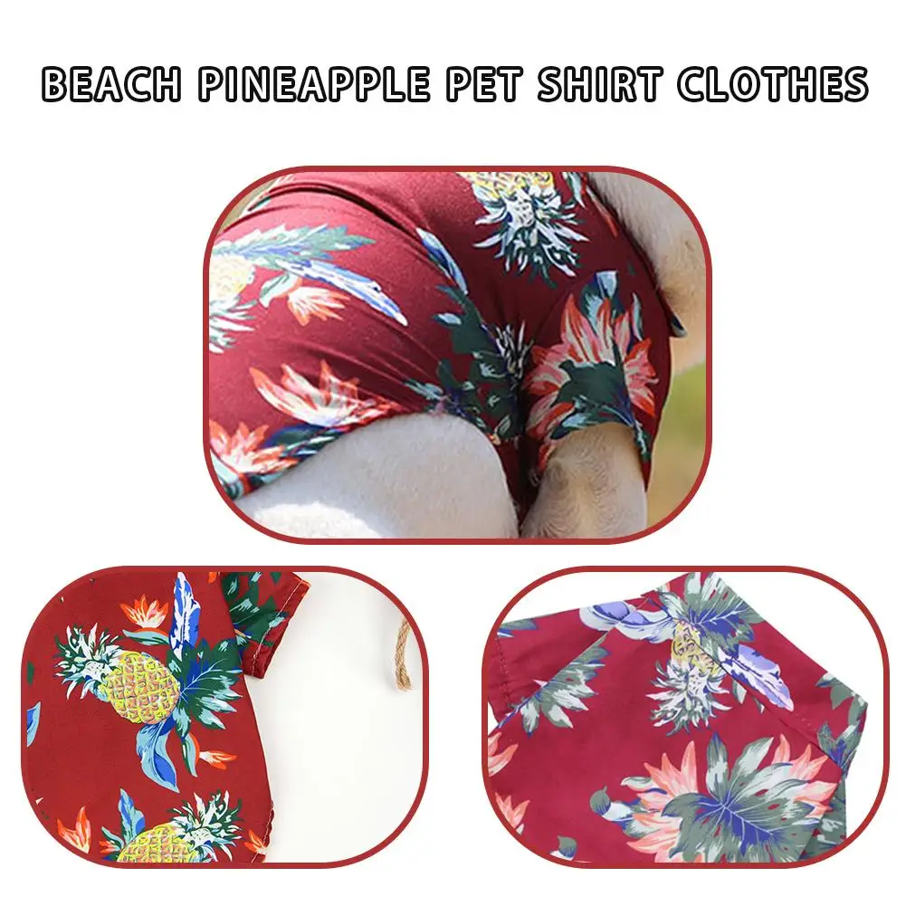 

Fashion Cute Beach Pineapple Pet Shirt Clothes Comfortable Style Hawaiian Dog Pet Spring Summer Cat Accessories Clothing A5L8