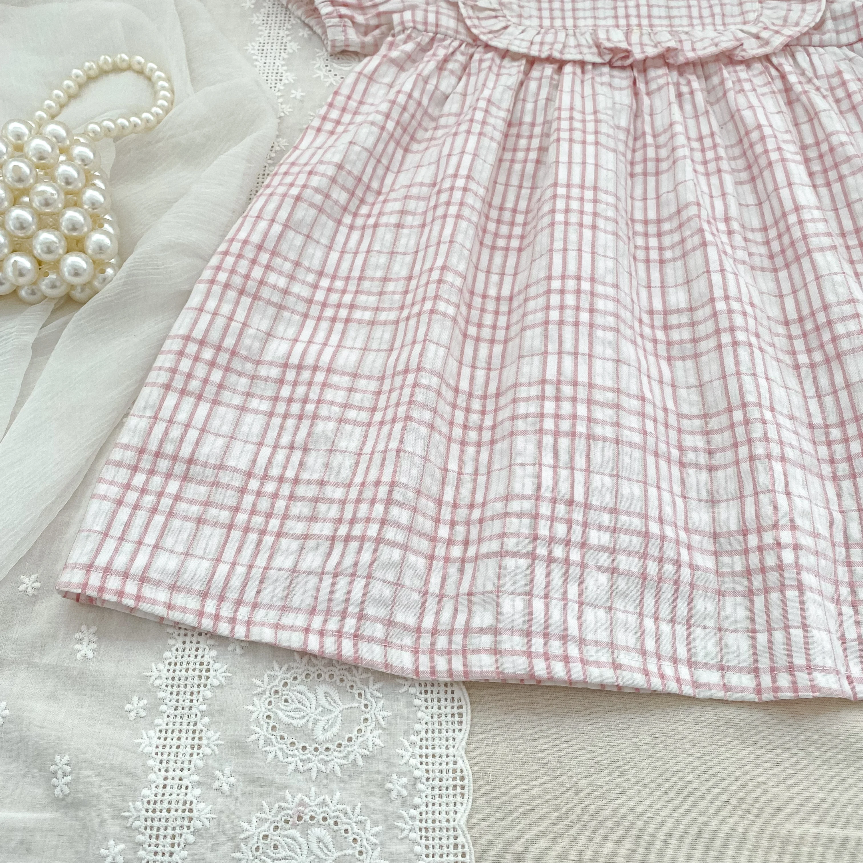 2026 Sommer-Schwesterkleidung 0-24M Baby Mädchen Kurzarm-Body mit Gitter-Stickerei 2-6 Jahre Süße Partykleider für Kinder – Detail 26
