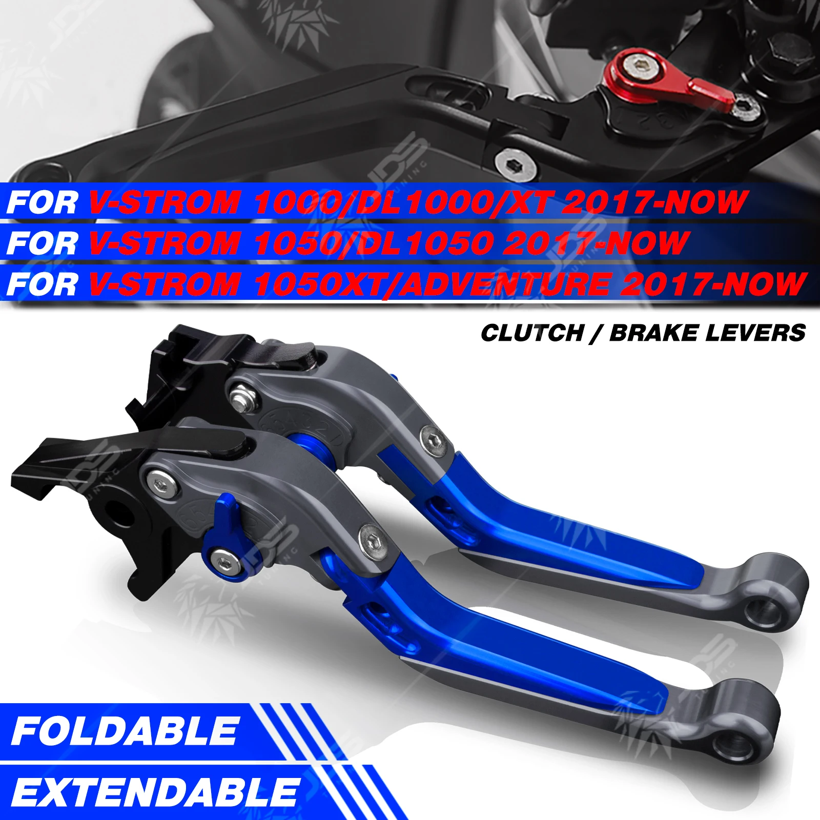 JDSTUNING For Suzuki VSTROM 1000/1050/DL1000/DL1050/XT/ADVENTURE 2017-NOW Clutch Brake Lever Set Foldable Handle Levers Parts