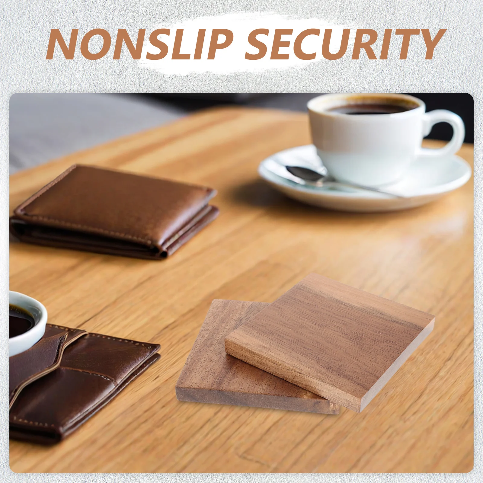 

2pcs Wooden Cup Pad 3.6"X0.4" Solid Wood Heat Resistant Coaster Non-Slip Mug Mat For Desk Farmhouse Kitchen Office Drink