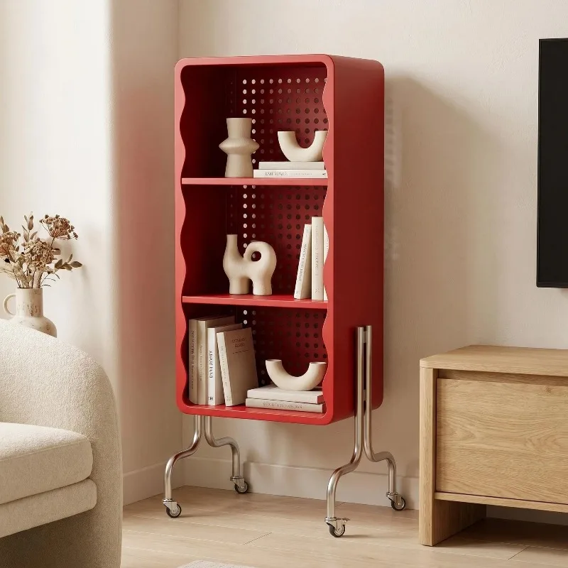 Household floor-to-ceiling multi-layer bookshelf storage, movable figure display cabinet
