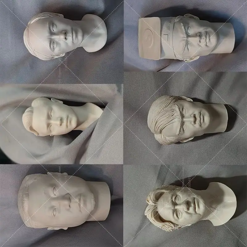 1/6 Scale White DIY Not Colored Male Head Sculpt Asian Actor Characters Collections For 12-inch Dolls Action Figure Soldier