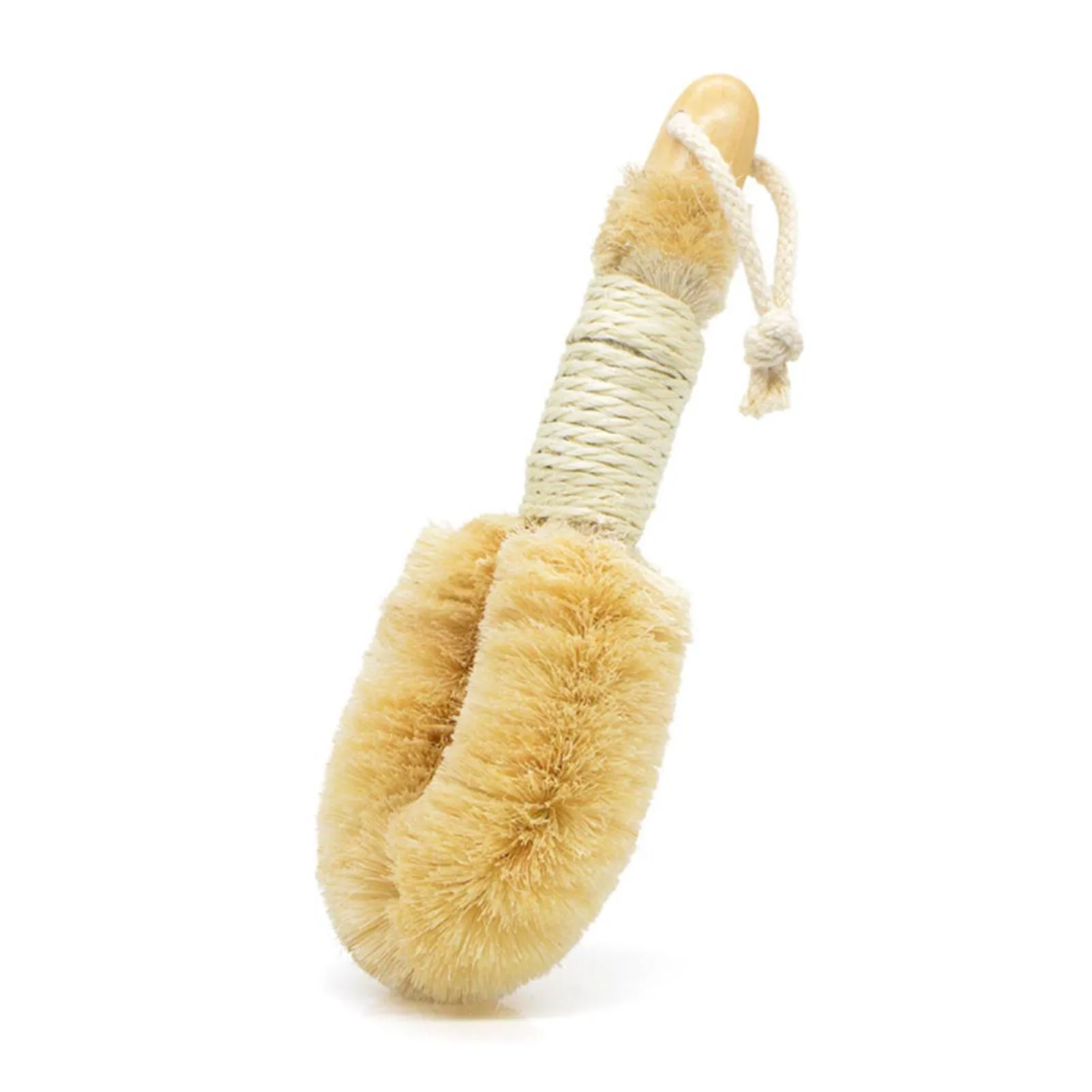 Natural Sisal Bath Brush for Home Shower Adults Wooden Handle Body Scrubber Exfoliating Skin Cleaning Tool Durable