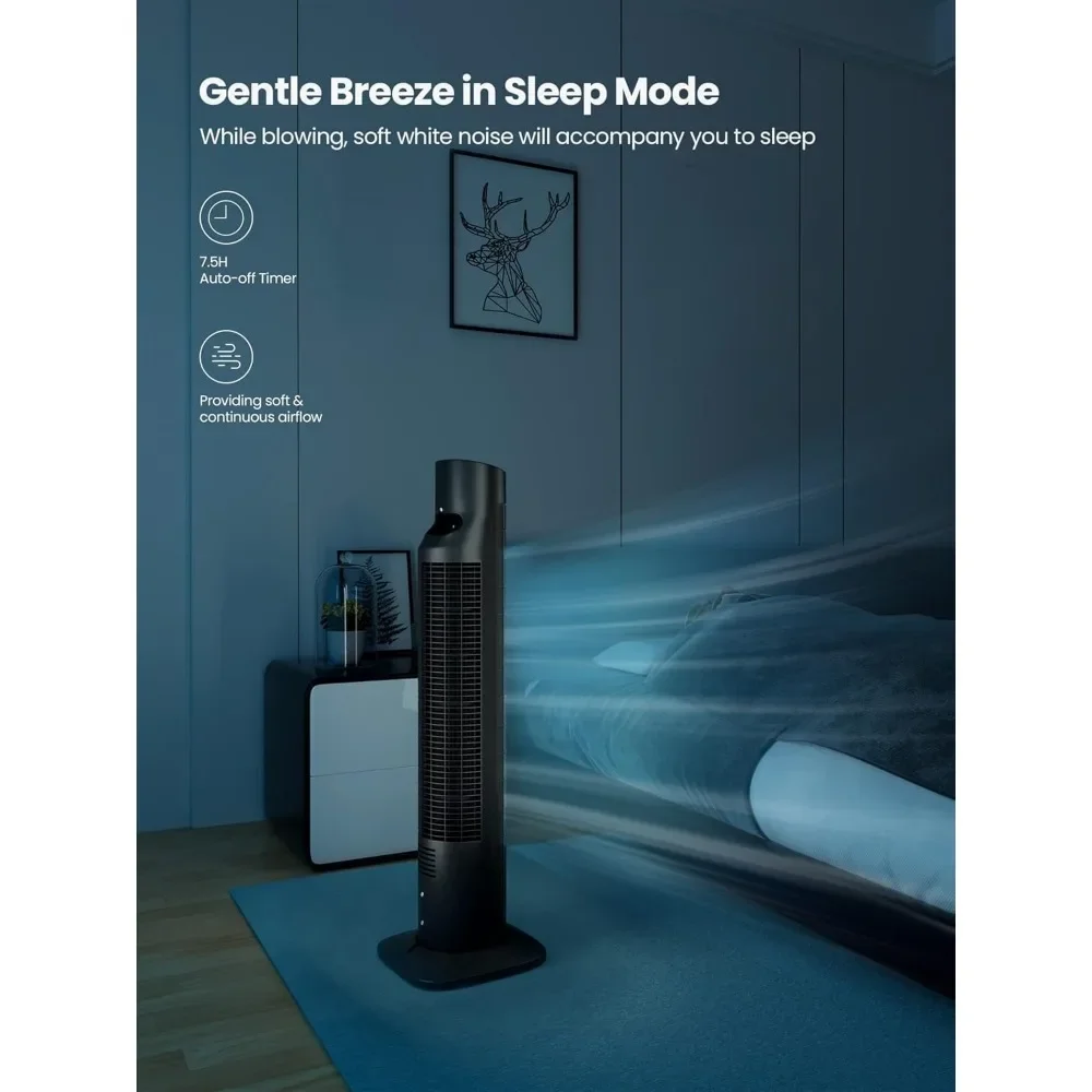 مروحة برجية لغرفة النوم، 80 متأرجحة مع جهاز تحكم عن بعد، مؤقت 7.5 ساعة، 3 سرعات، لمكتب الغرفة 32 بوصة