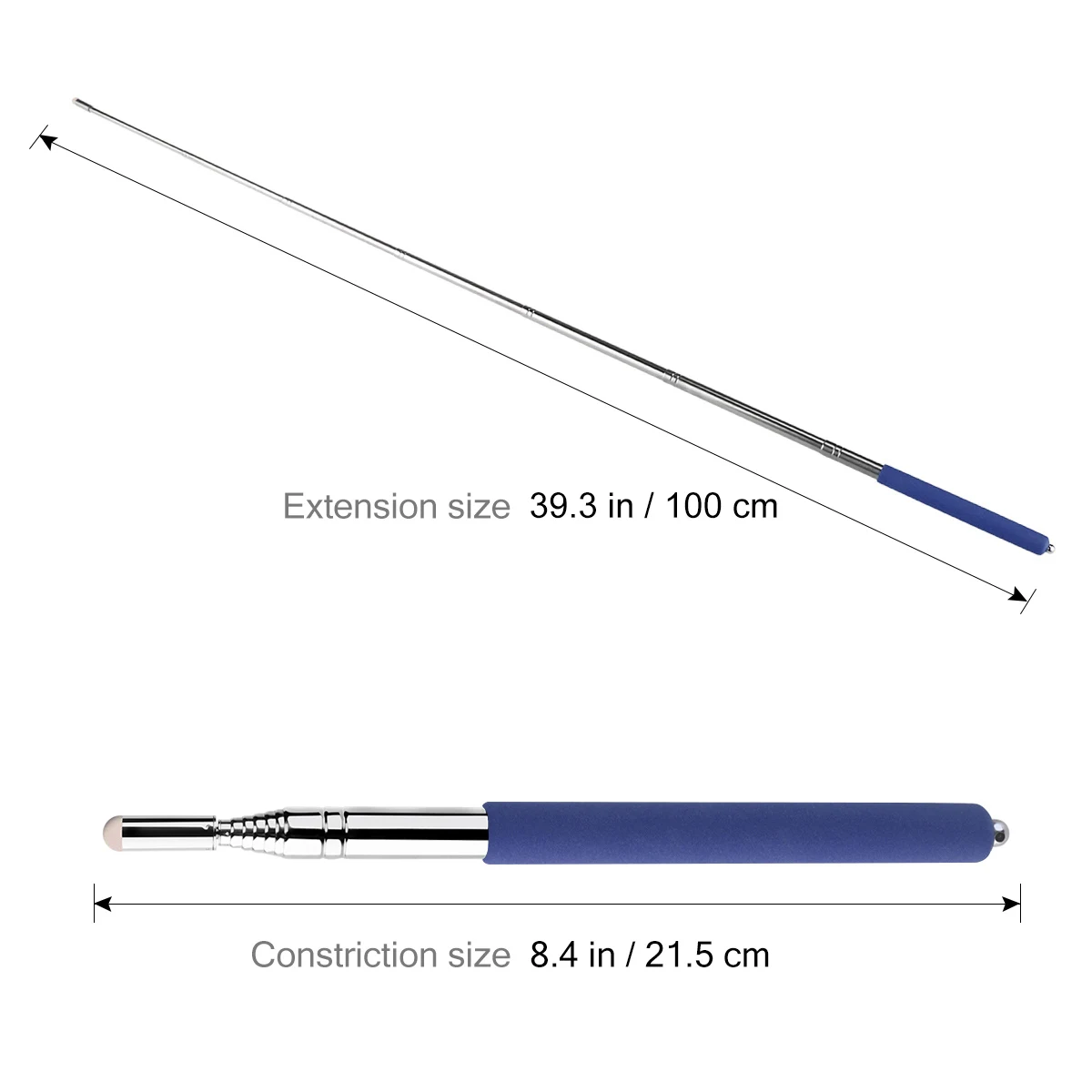 

Tinksky Extendable Telescopic Retractable Hand Pointer Sturdy Whiteboard Classroom Presenter Adjustable Blue