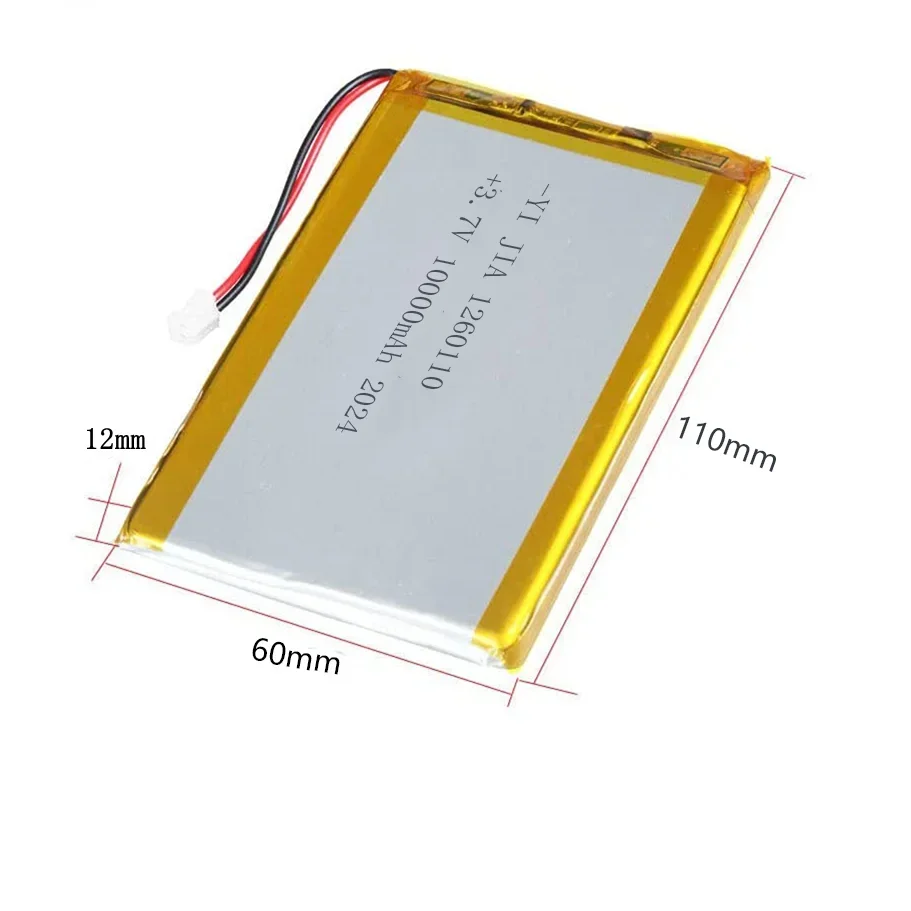 1260110 3.7 V 10000mAh Rechargeable Big Lipo Charging Ternary Lipo Lithium Polymer Battery Real Capacity For Power Bank