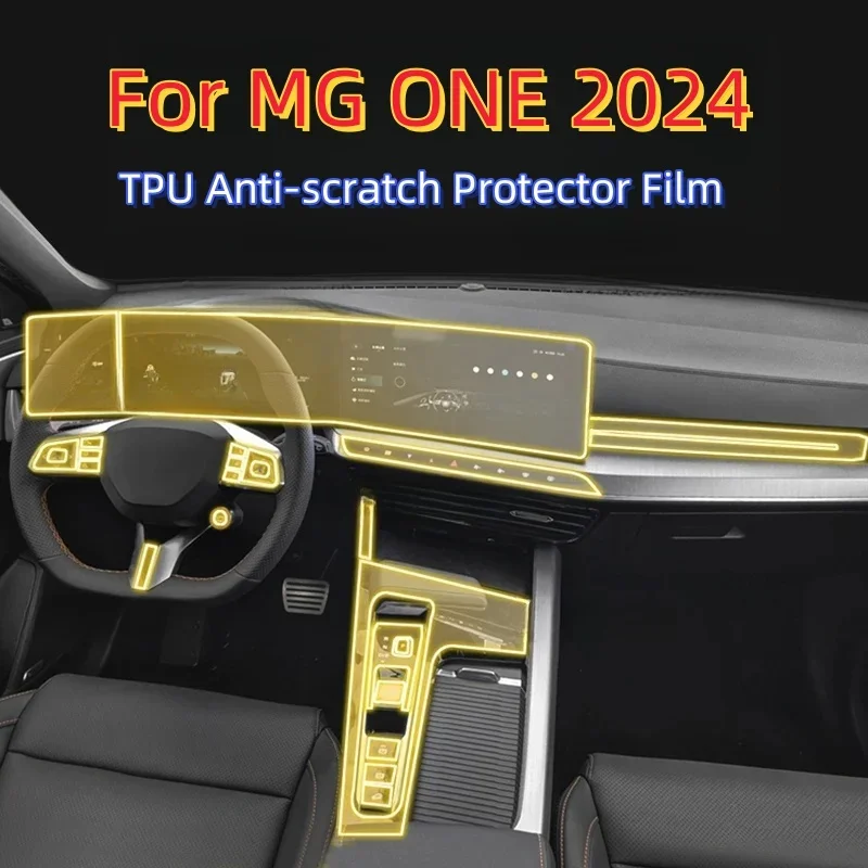 For MG ONE 2024 Car Center Console Media Dashboard Navigation TPU Anti-scratch Protector Film Auto Interior Accessories