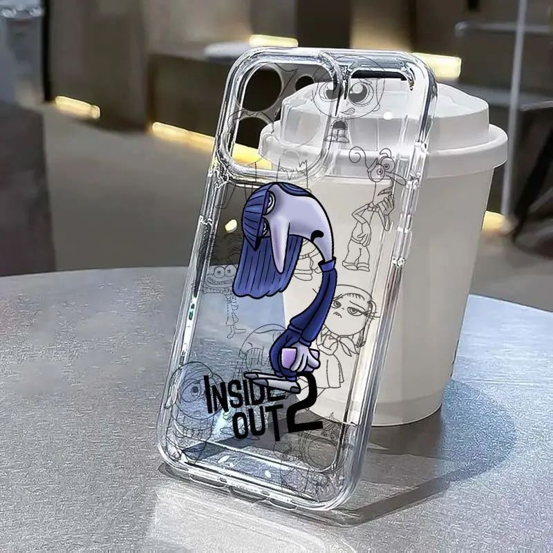 

Disney Inside Out Cartoon For Apple iPhone 17 Air 16e 16 15 14 13 12 11 Mini Pro Max Plus Transparent Soft Cover Phone Case