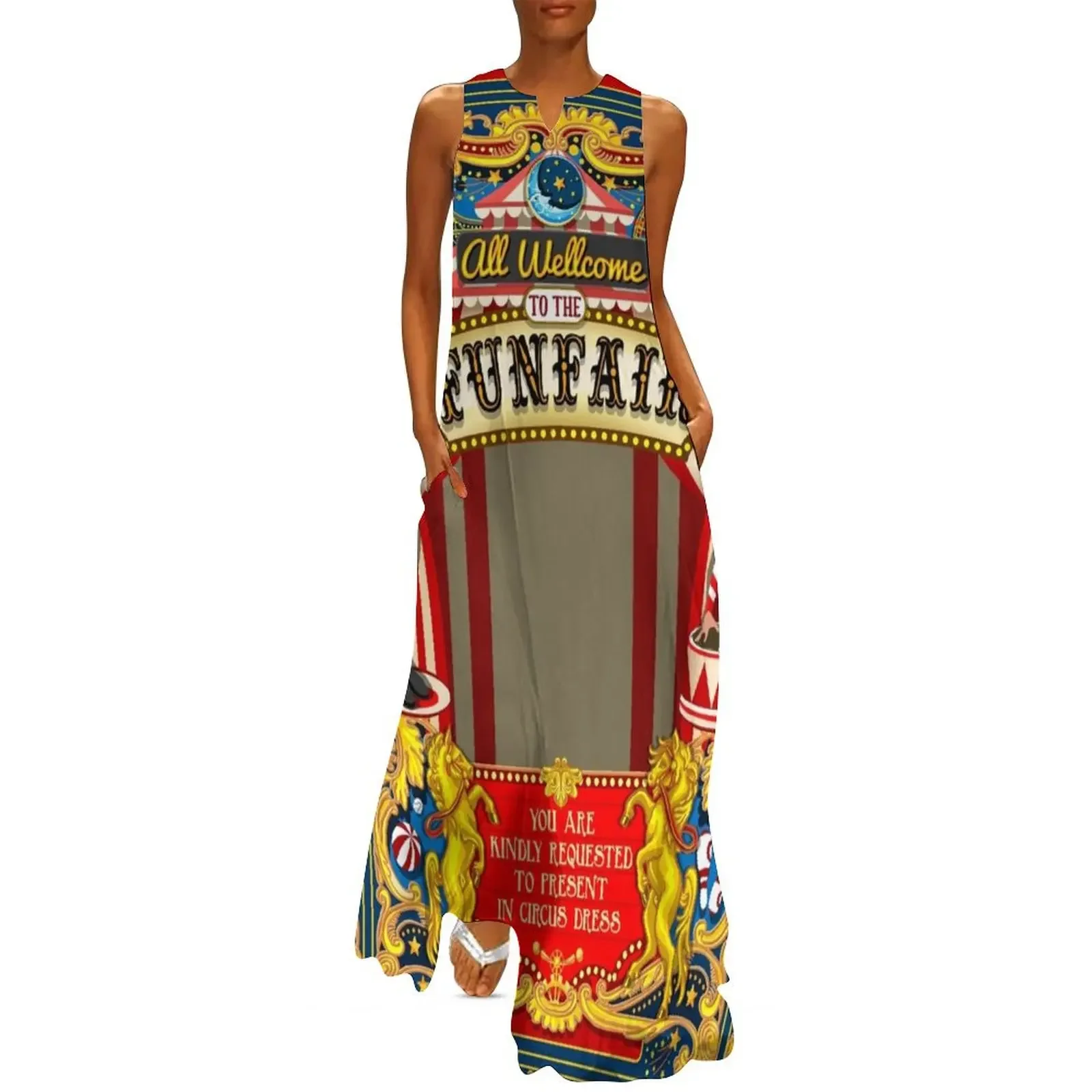 

Circus Carnival Invite Poster Long Dress long dresses for women Women"s dress