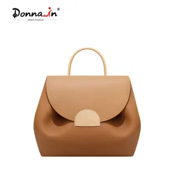 Donna-in Top Layer Cowhide Handbag for Women Fashion Crossbody Bag Genuine Leather with Adjustable Removable Shoulder Strap