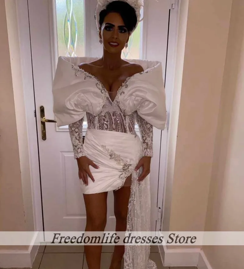 

Магнитные белые женские платья для дня рождения, современные блестки, индивидуальное черное короткое мини-платье для выпускного вечера с открытыми плечами для девочек 2026