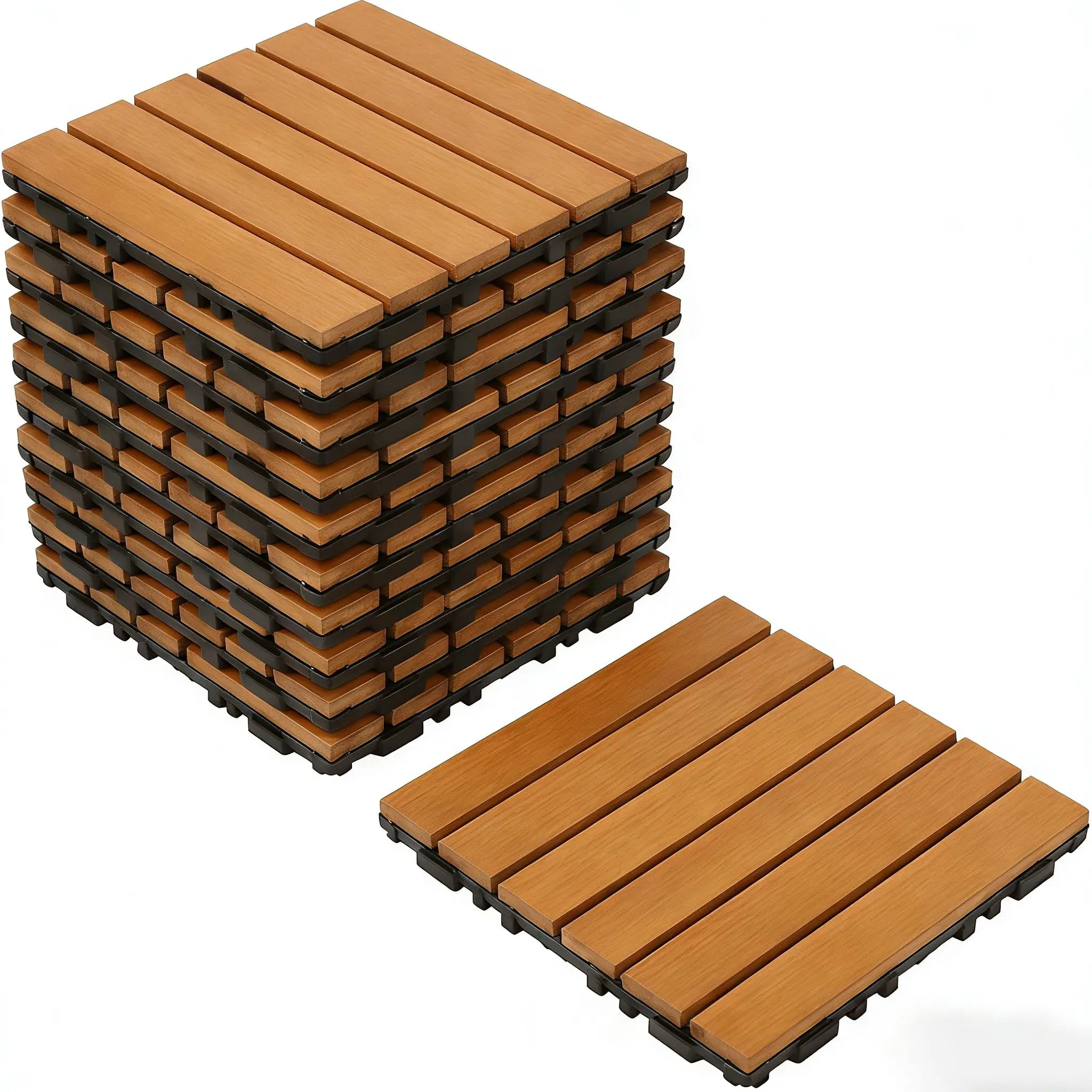 Sauna Mat Canadian Red Cedar 10PCS Set , Traditional & Infrared Sauna Accessory, 12.1*12.1*0.75In, 880LBS Load 1
