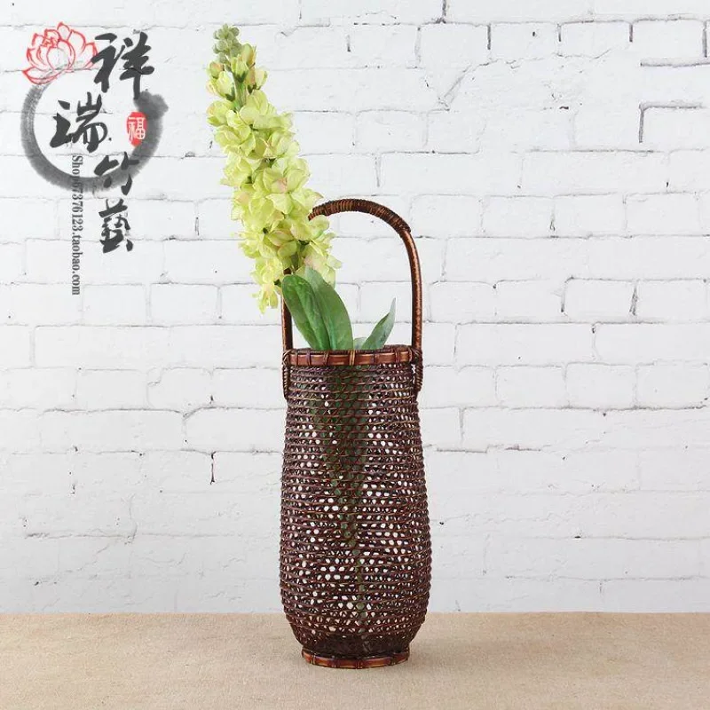 Bamboo weaving, Zen bamboo flower entry, flower arrangement, flower basket, retro, clubhouse