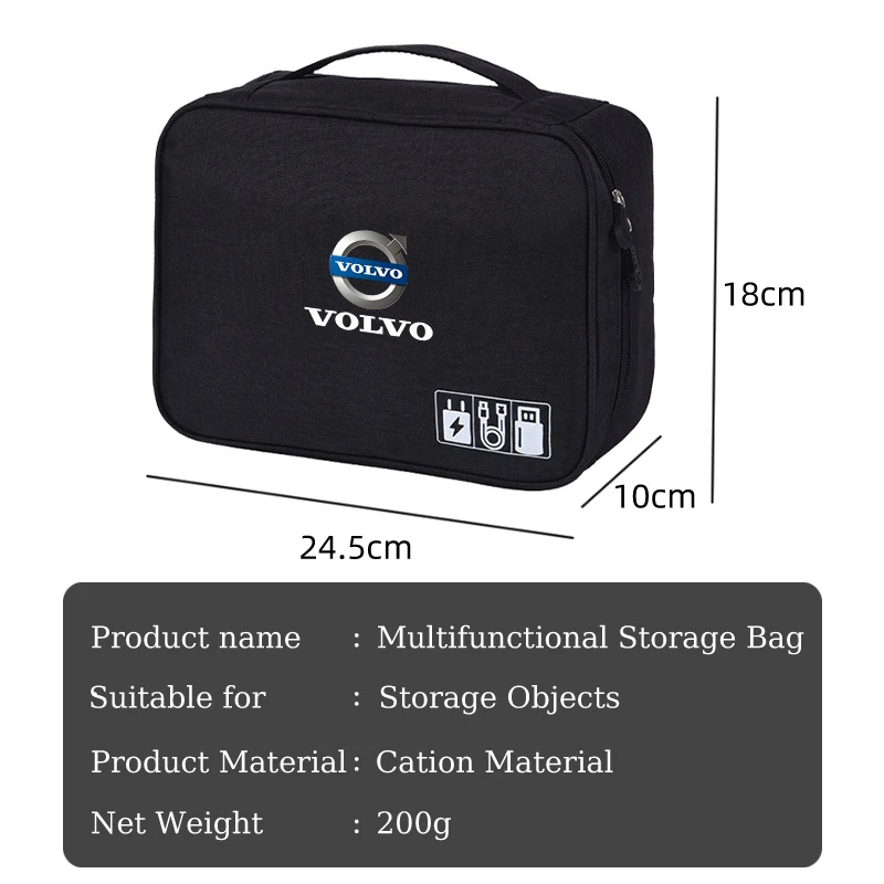 Car Storage Bag Waterproof Digital Protective Organiser Case For Volvo R AWD C30 C70 S60 S80 S90 T6 V40 V50 V60 V70 V90 XC40