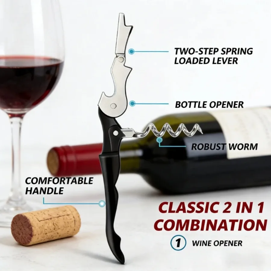 Portable Multifunctional Wine Opener, Compact Corkscrew with Bottle Cap Remover for Travel & Outdoor Use - Image 3