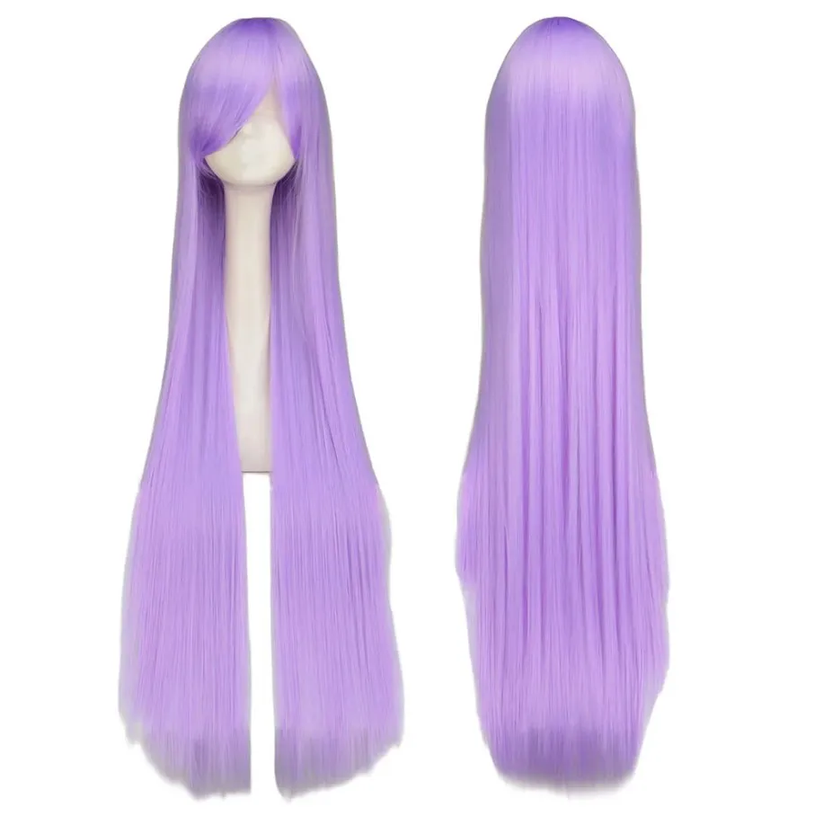 Saint Seiya Athena Saori Kido Cosplay Wig Long Straight Light Purple Synthetic Hair Wigs