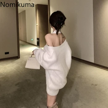 Women's Oversized Slash-Neck Sweater 5 Oversized Sweater Women Winter Clothing Slash Neck Sexy Casual Jumper Pull Femme Fashion Knitted Pullovers Tops Sueter Mujer 5