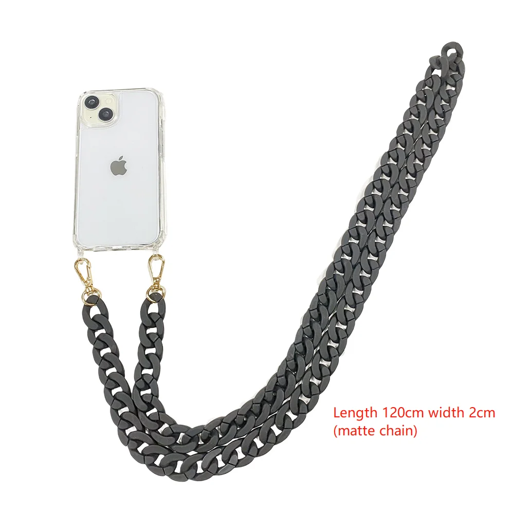 New Color Matte Acrylic Phone Case Chain Women Portable Acrylic Bag Chain For iPhone 14 pro max 13 15 Pro 11 Chain Accessories