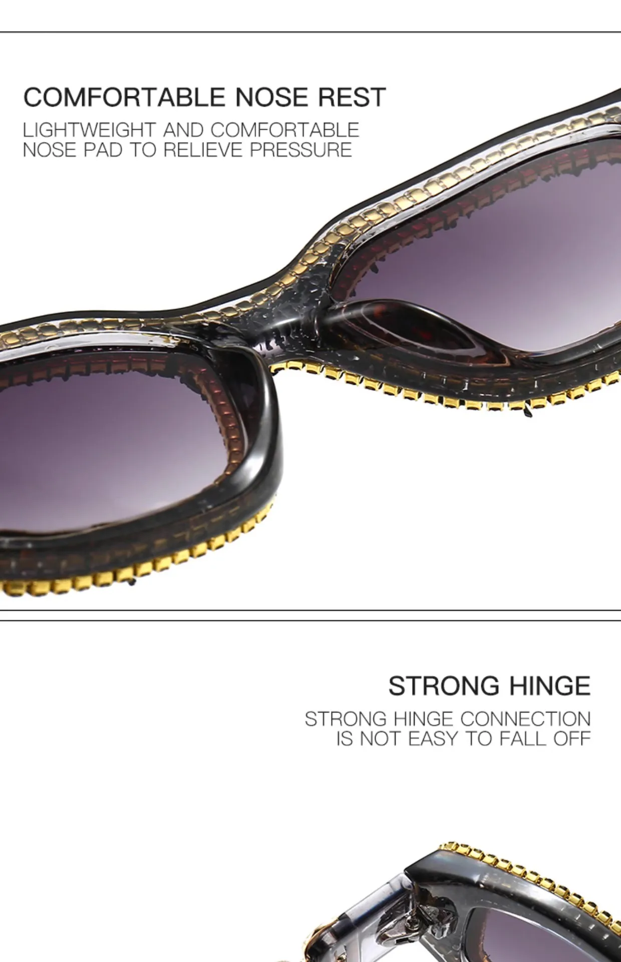 نظارات شمسية عصرية للتصوير الفوتوغرافي في الشوارع من Y Party مع مجموعة نظارات ماسية للسيدات مجلة أزياء مخصصة