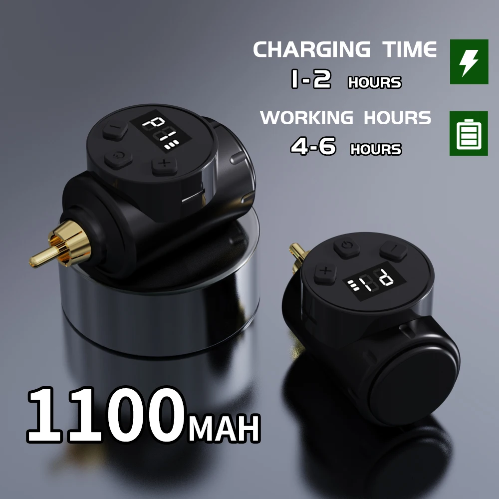 Kompletny zestaw do tatuażu Goldplume, bezprzewodowy zestaw maszynki do tatuażu, zestaw pistoletu do tatuażu z zasilaczem 1100 mAh, 10 igieł do tatuażu i 7 butelek tuszu do tatuażu oraz inne akcesoria do tatuażu, kompletny zestaw do tatuażu odpowiedni dla początkujących i mistrzów tatuażu.